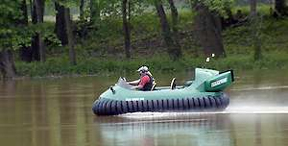 Rescue hovercraft can maneuver over debris