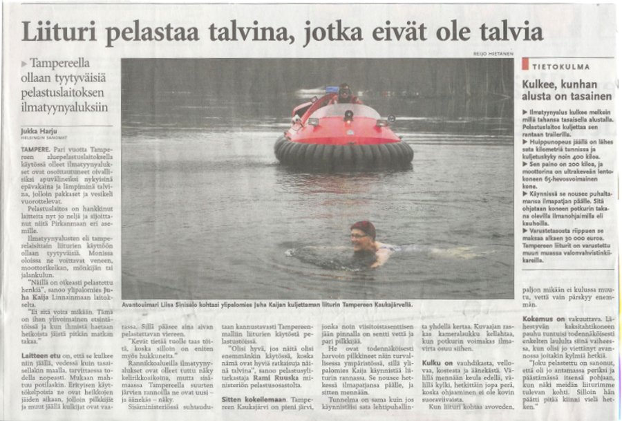 Finland ice rescue hovercraft Neoteric