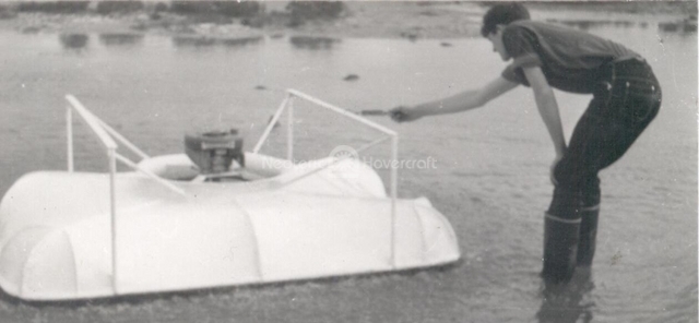 young chris testing his hovercraft